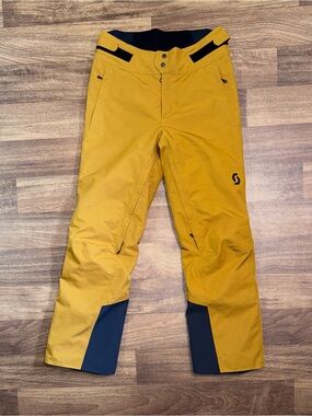 NWOT Scott Men’s Ultimate Dryo 10 Ski Pants In Mustrad-Yellow